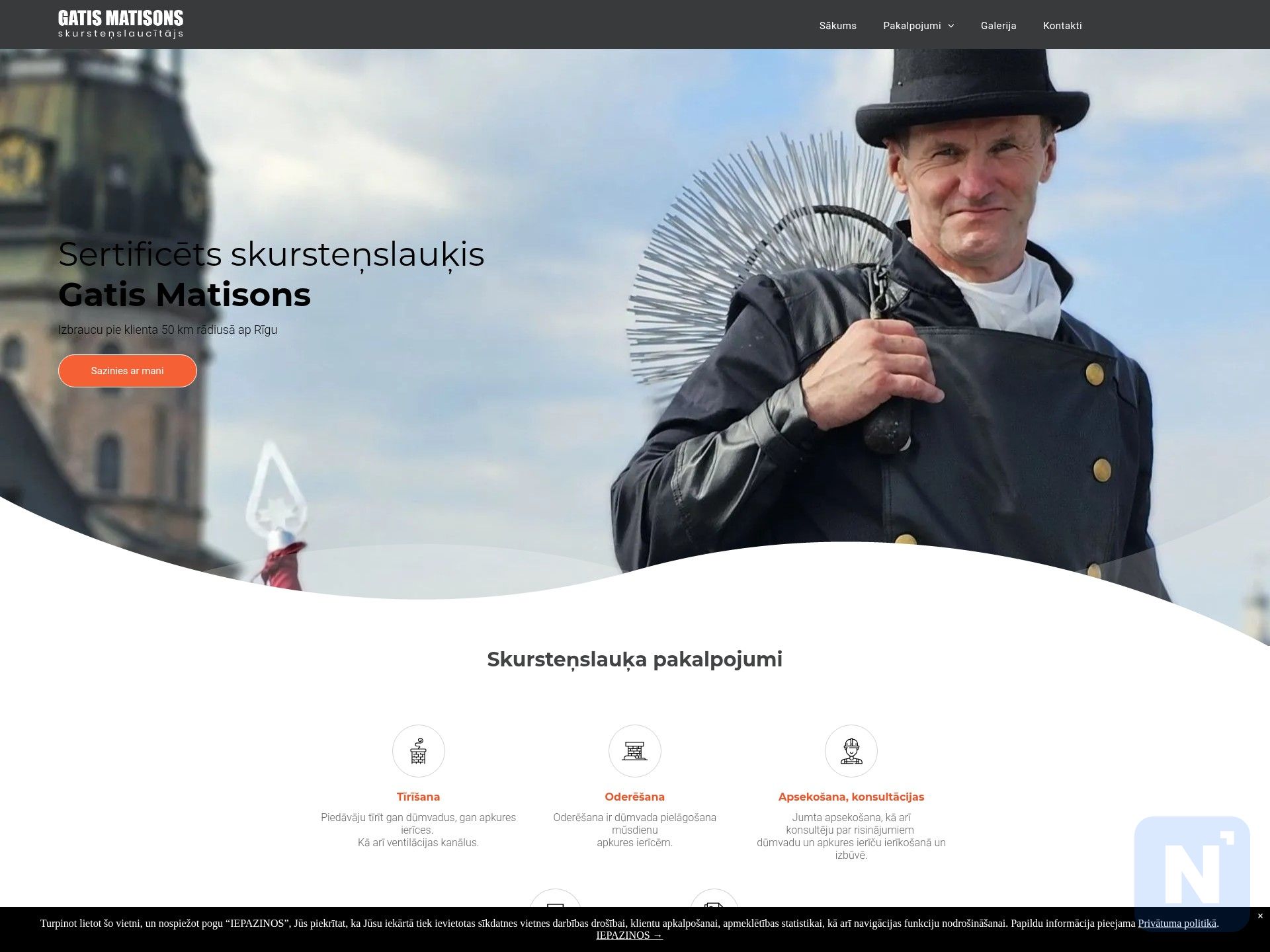 Sertificēts skursteņslauķis Gatis Matisons