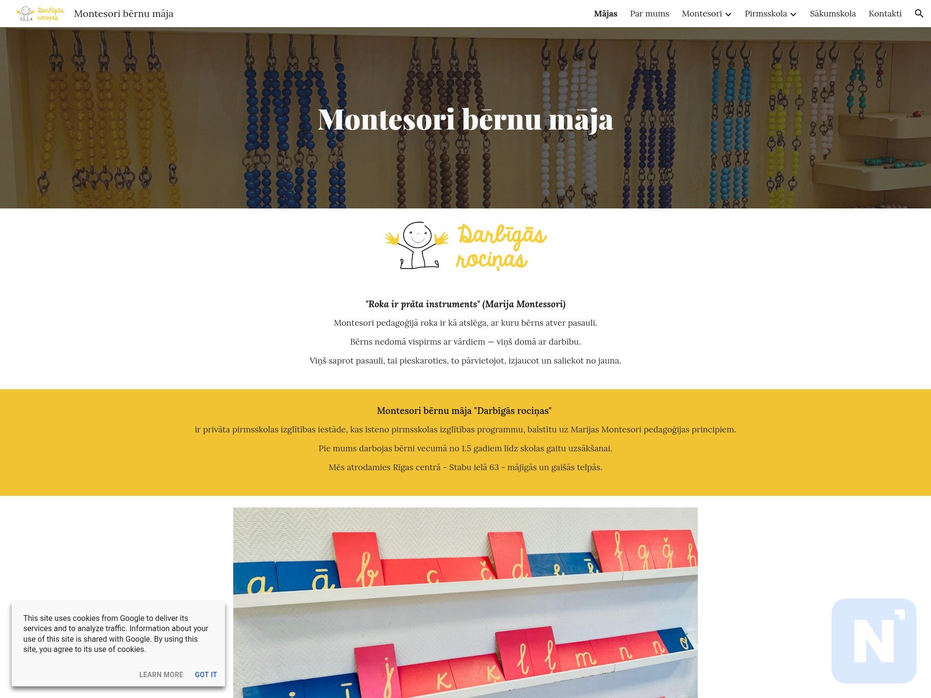 Montesori bērnu māja Darbīgās rociņas