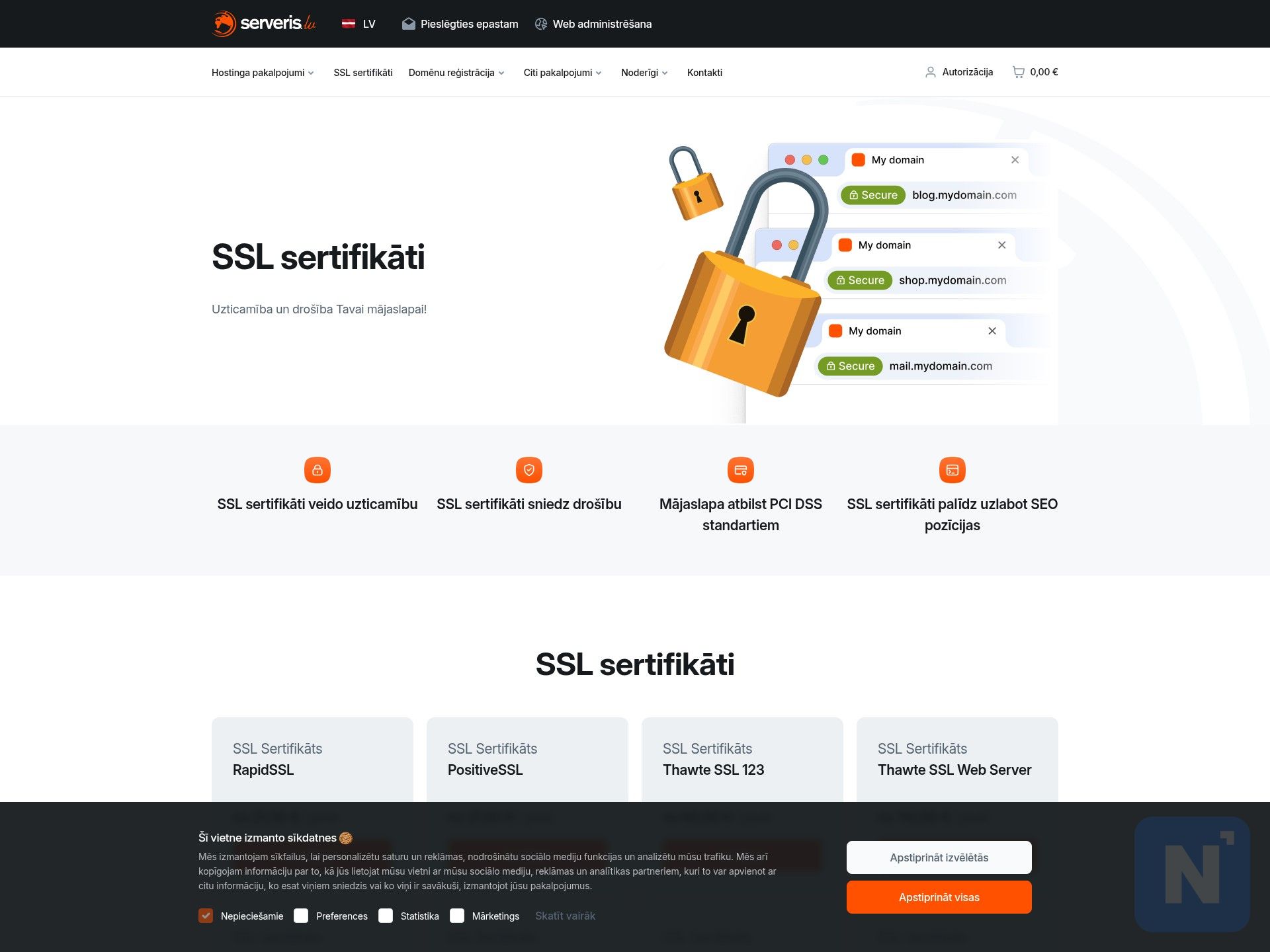 Serveris.lv SSL sertifikāti